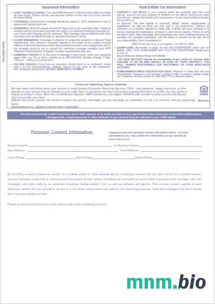 USA Dave Bank wyciąg z kredytu hipotecznego w formatach Word i PDF, 3 strony 3